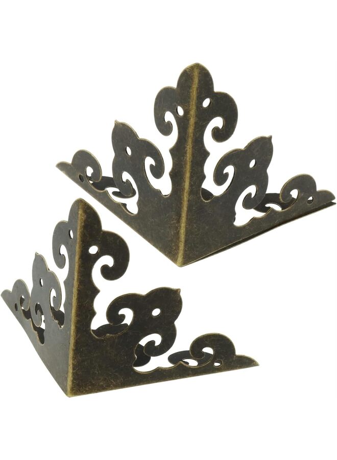 يُسلِّم واقيات زوايا الأثاث، مجموعة واقيات زوايا الأثاث (4 قطع)، واقيات الزوايا، براغي معدنية لحماية زوايا الصناديق الخشبية - Image 1